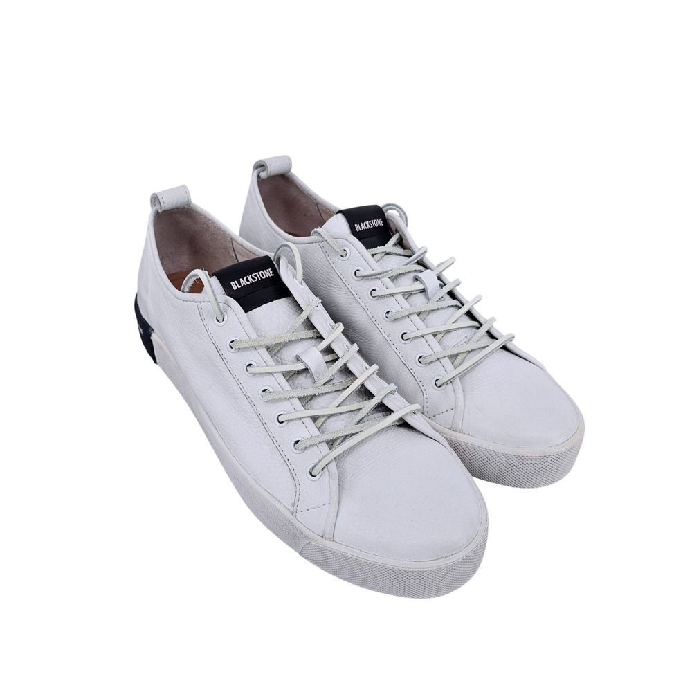 Blackstone Men's White Leather Low Top Sneakers‎ Size 10 US 43 EU Designer PM-66